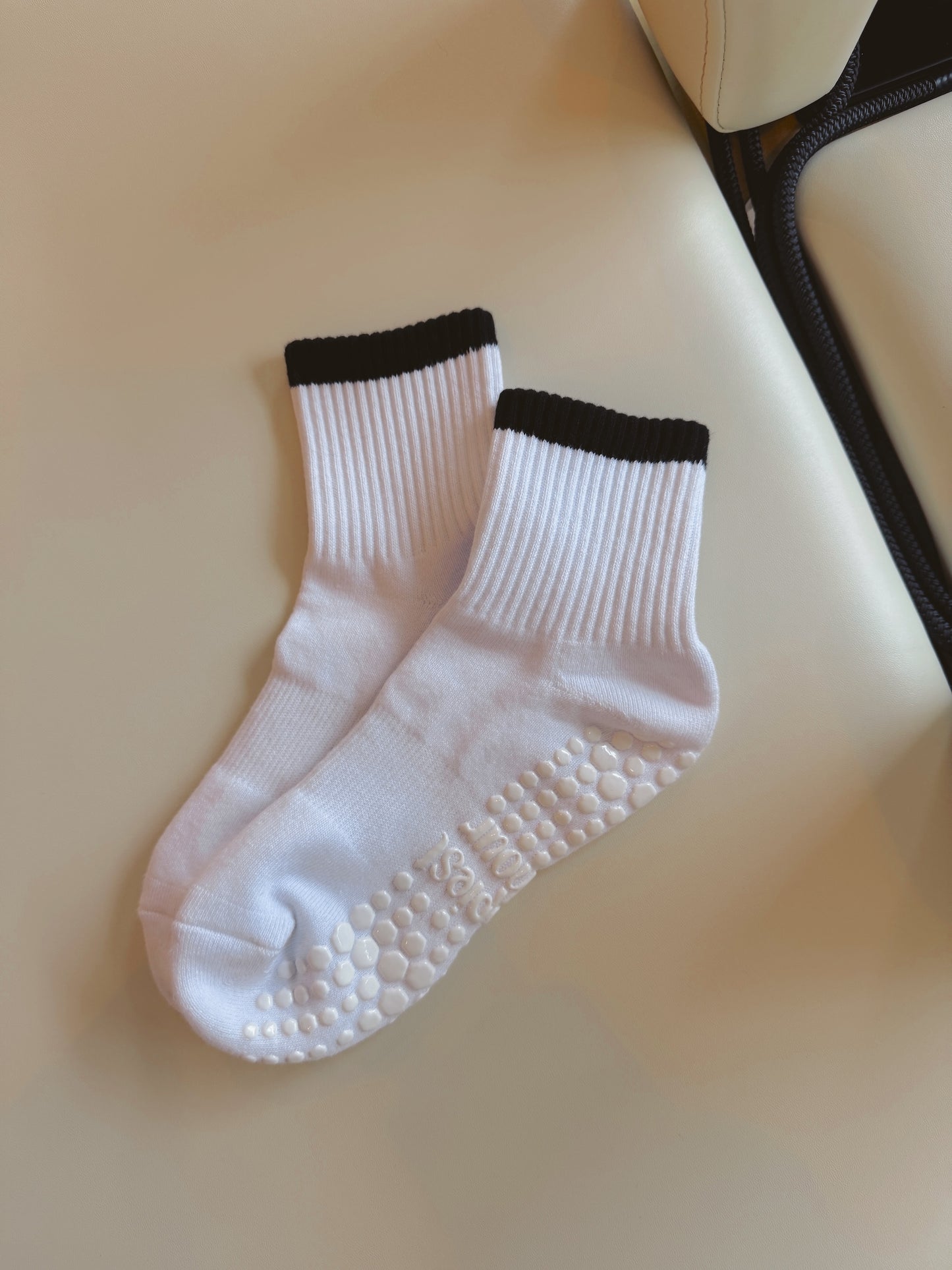 White with Black Stripe