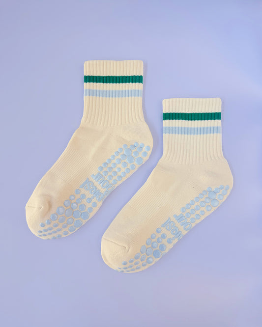 Blue Stripe Grip Sock