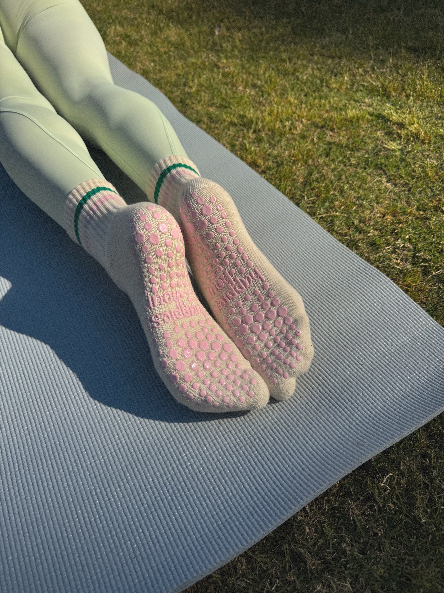 Pink Stripe Grip Sock