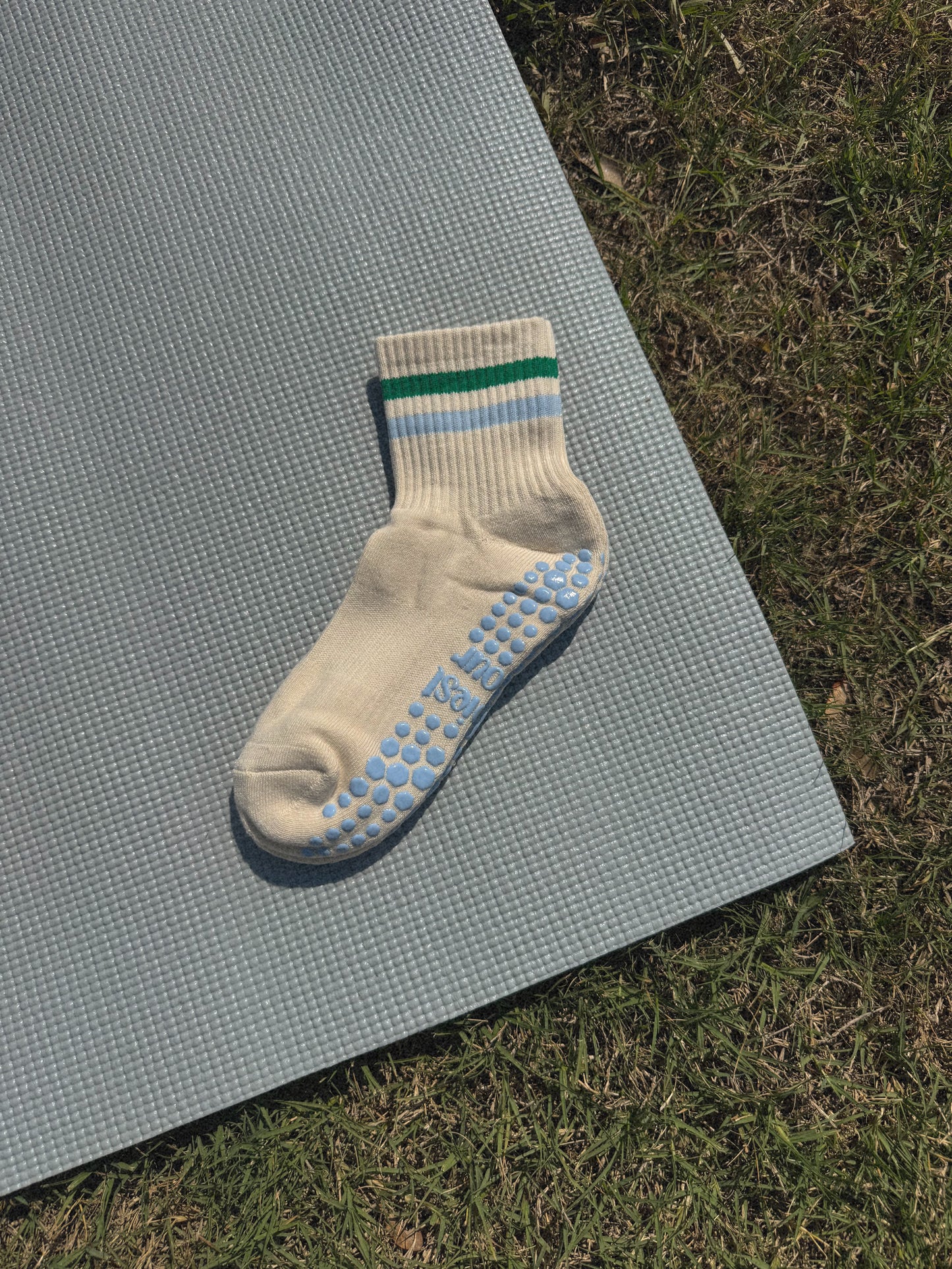 Blue Stripe Grip Sock