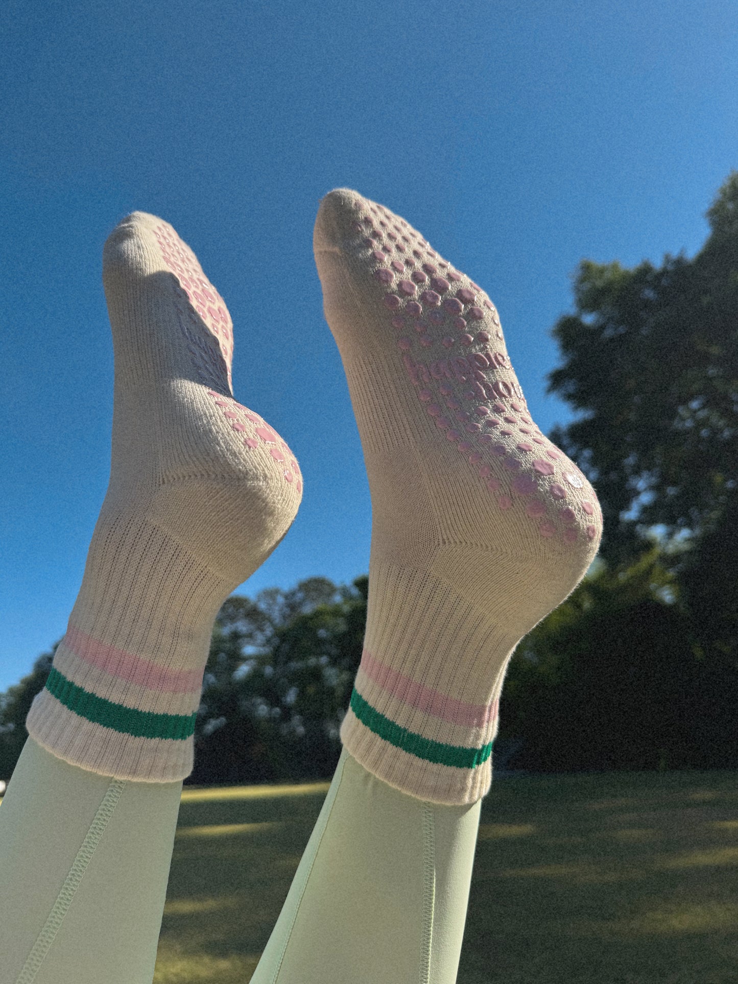 Pink Stripe Grip Sock