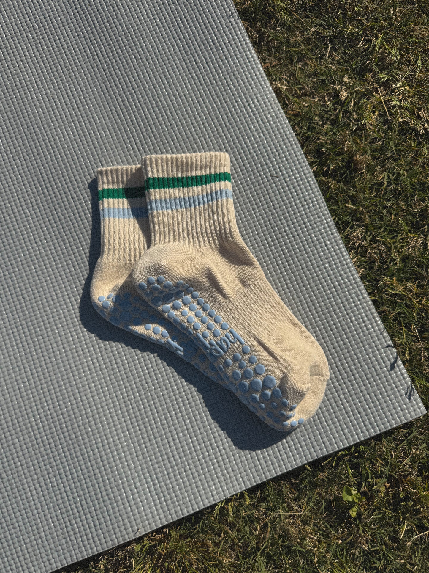 Blue Stripe Grip Sock
