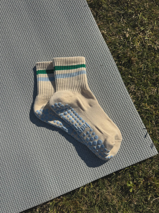 Blue Stripe Grip Sock